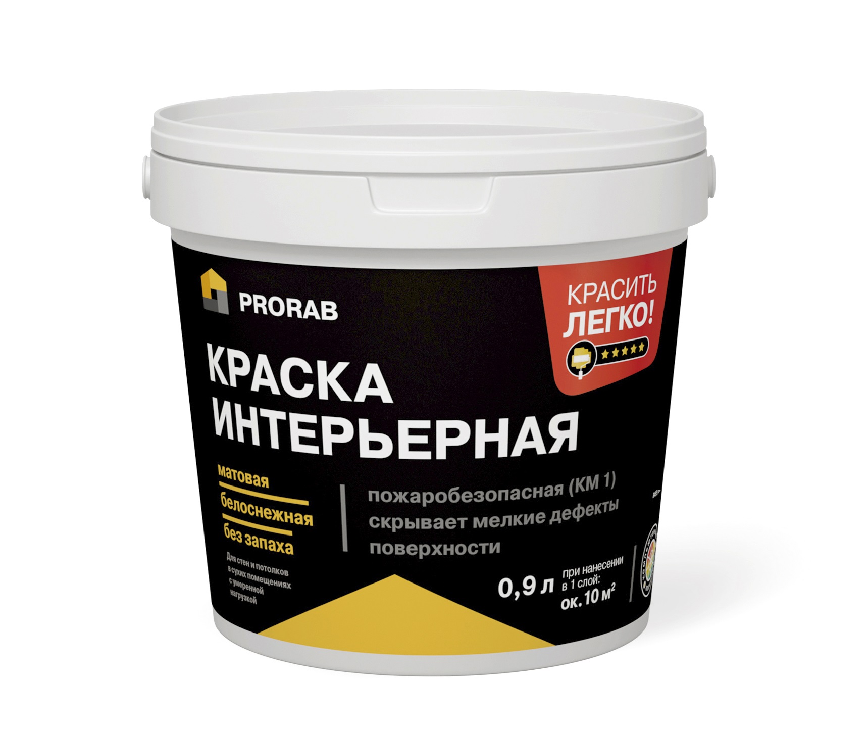 Краска интерьерная для внутренних работ Prorab PINTC-09 База C 0,9 л (только колеровка)