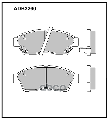 

Колодки Дисковые Передние Toyota Carina E93-97/Camry 2.2 92-96/Corolla 95-02 ALL Adb 3260