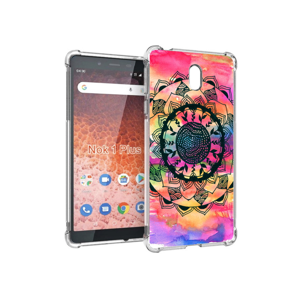 

Чехол MyPads Tocco для Nokia 1 Plus яркая абстракция круглый цветок (PT129147.112.704), Прозрачный, Tocco