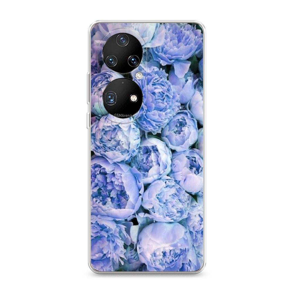 

Чехол Awog на Huawei P50 Pro "Пионы голубые", Разноцветный, 6105050-8