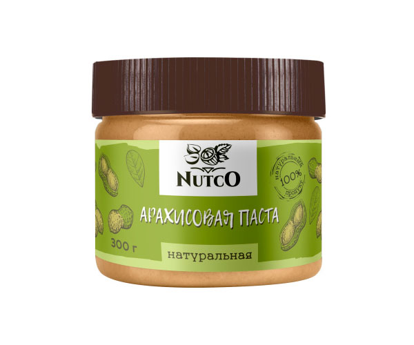 Nutco Арахисовая паста Натуральная, 300 г