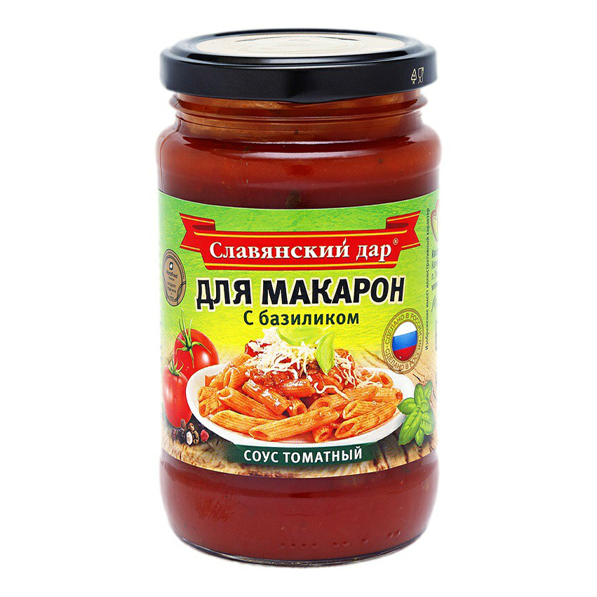 

Соус Славянский дар для макарон томатный с базиликом 360 г