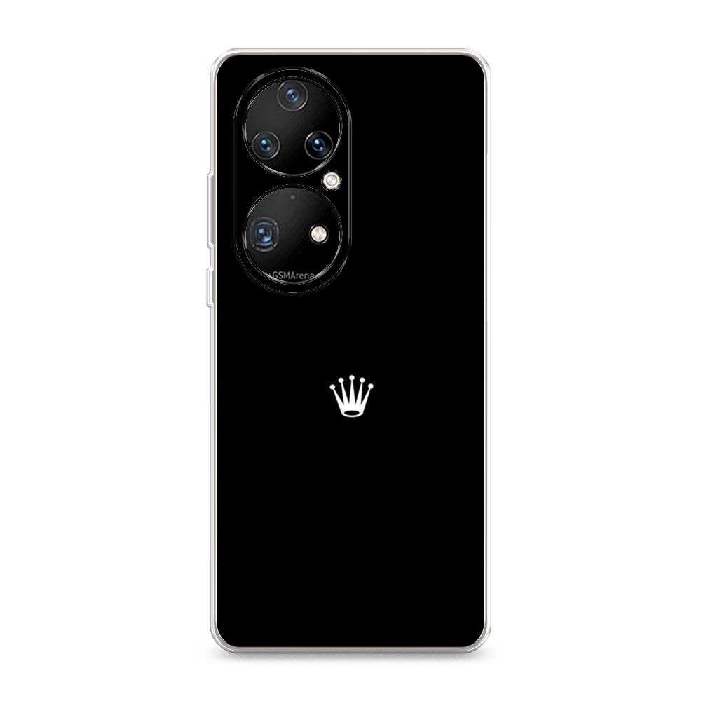 фото Чехол awog "белая корона на черном фоне" для huawei p50 pro