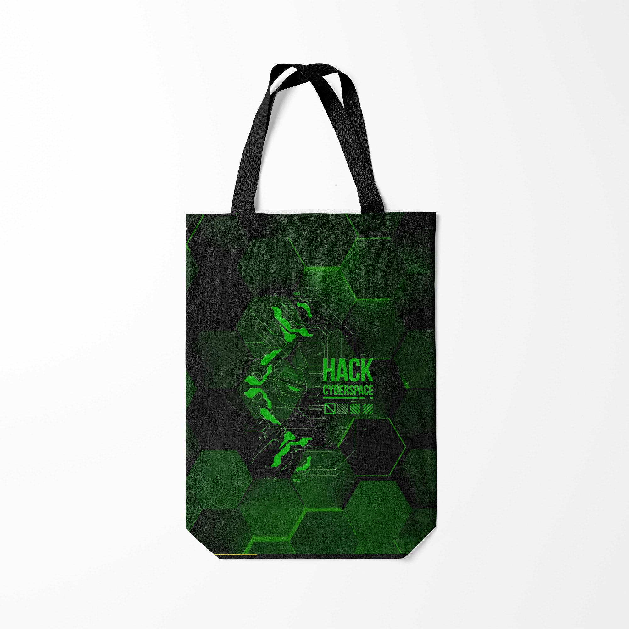 

Сумка шoппер унисекс Burnettie Hack Cyberspace, зеленый; черный, Hack Cyberspace