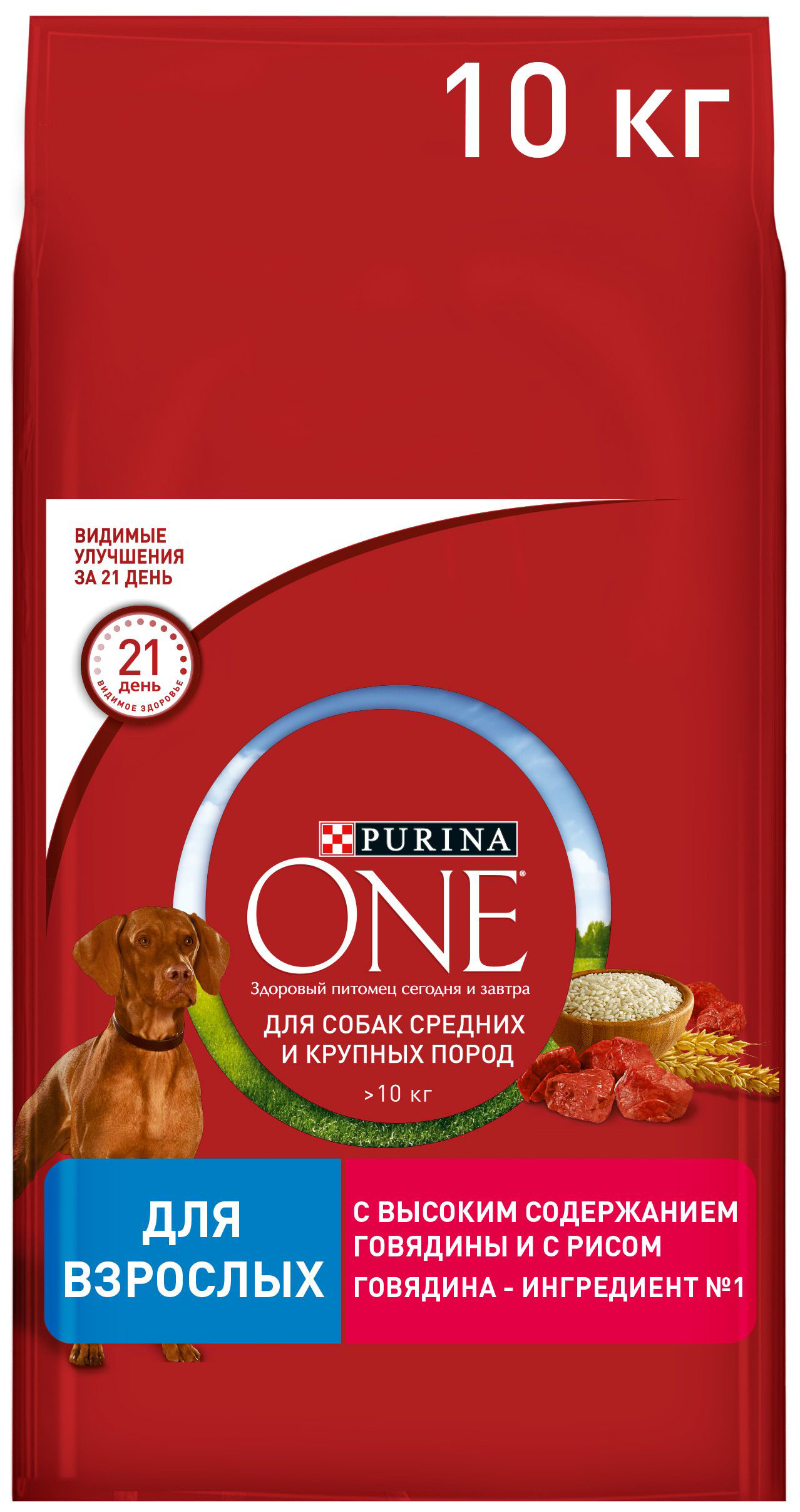 

Сухой корм для собак Purinа One medium/maxi, говядина, рис, 10 кг