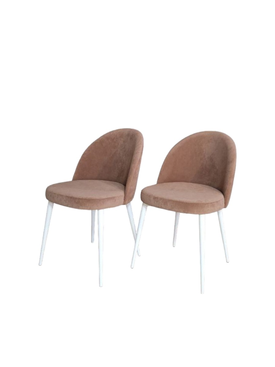 Комплект стульев Veles Марсель 2 шт, коричневый на белых ножках