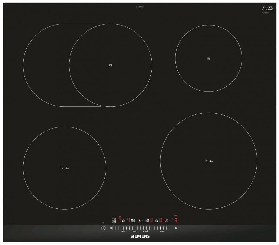 фото Встраиваемая варочная панель индукционная siemens eh675ffc1e черный
