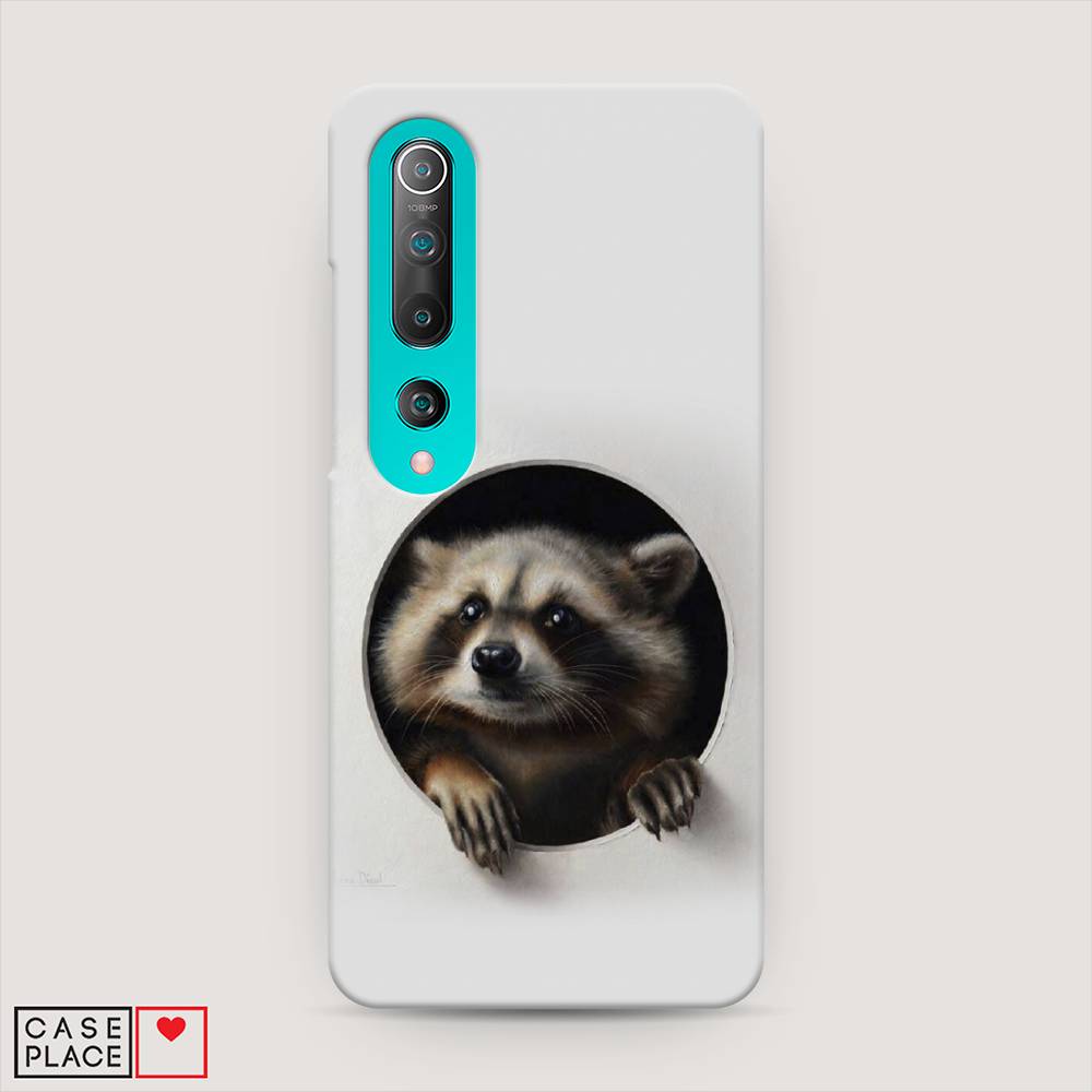 

Пластиковый чехол "Любопытный енот" на Xiaomi Mi 10 Pro, 37820-1