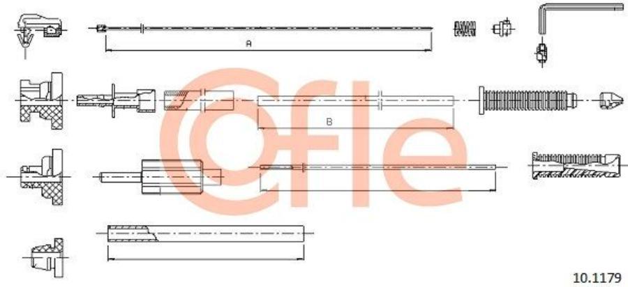 

COFLE Трос газа комплект CITROEN C5 00- 1шт