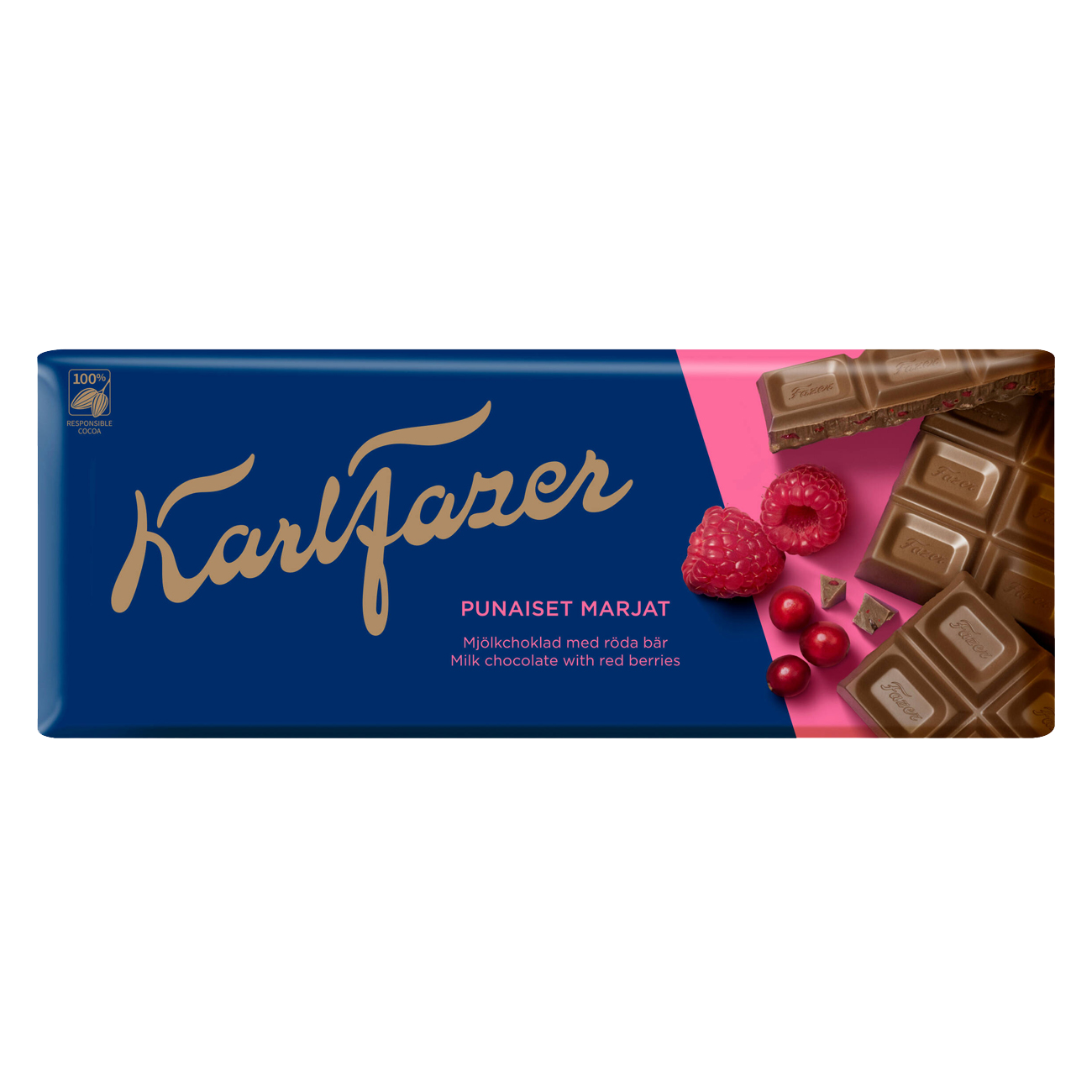 

Молочный шоколад KARL FAZER с клюквой и малиной 200г