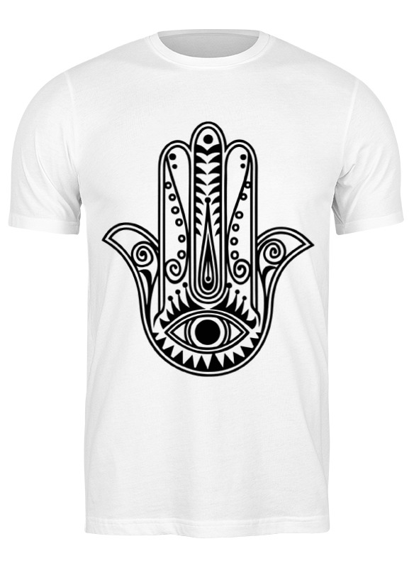 

Футболка женская Printio Hamsa lotus eye белая 2XL, Белый, Hamsa lotus eye