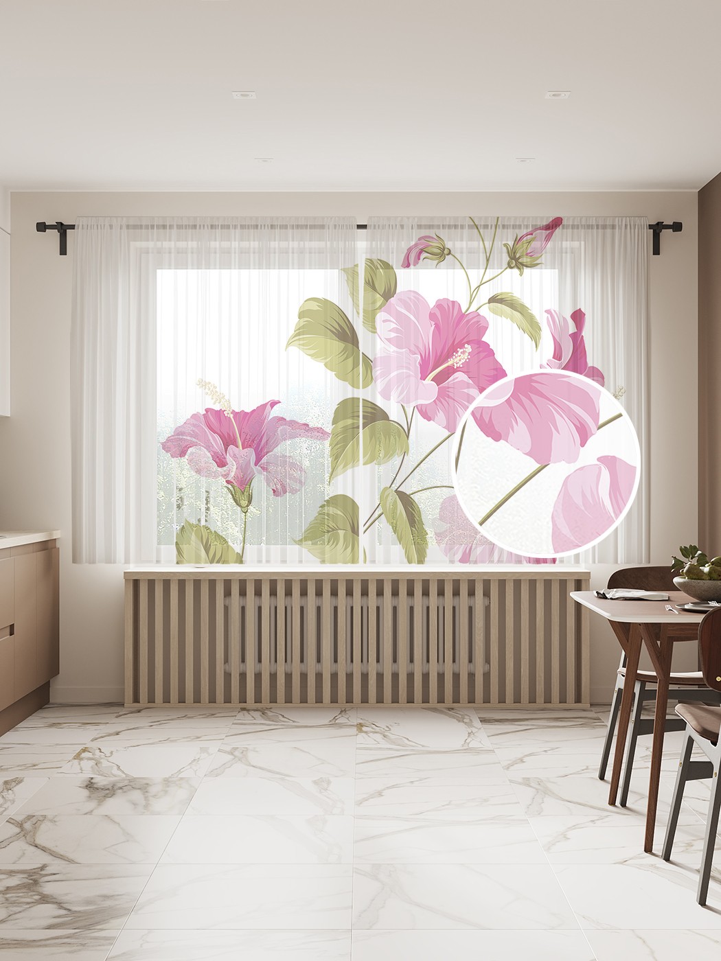 

Фототюль JoyArty "Цветок может удивить" 145x180см, 2 полотна, лента, 50 крючков, Цветок может удивить