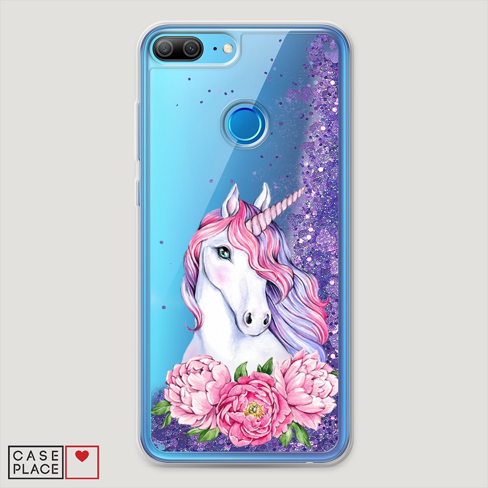 

Чехол Awog на Honor 9 Lite "Единорог с пионами", Разноцветный, 64292-1