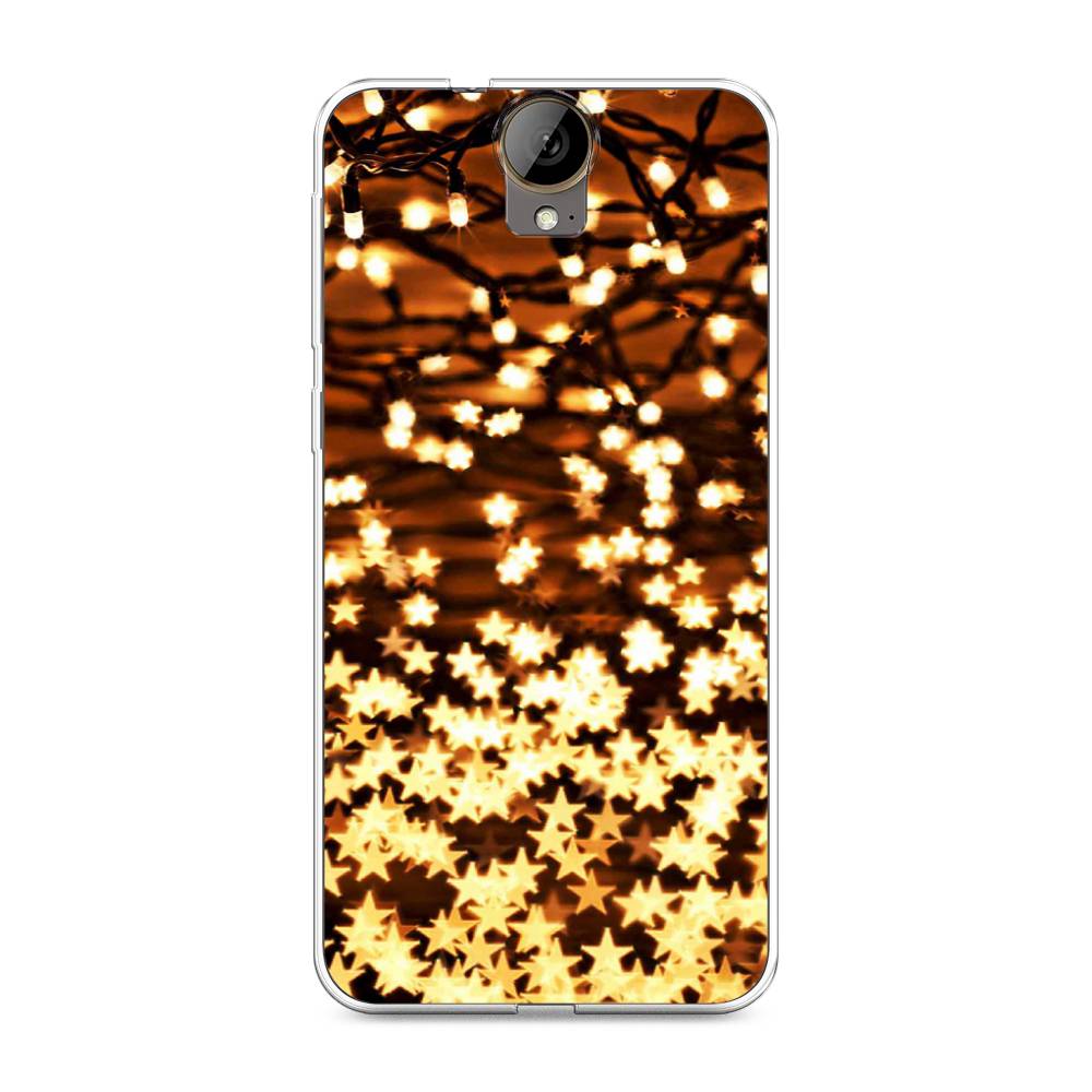 

Чехол на HTC One E9 Plus "Новогодняя гирлянда", Золотистый, 102250-5