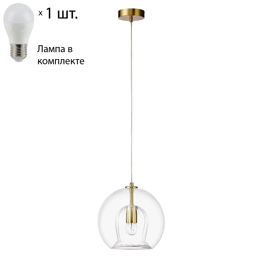 

Подвесной светильник Crystal Lux Luisa SP1 Brass/Transparent+Lamps с лампочкой