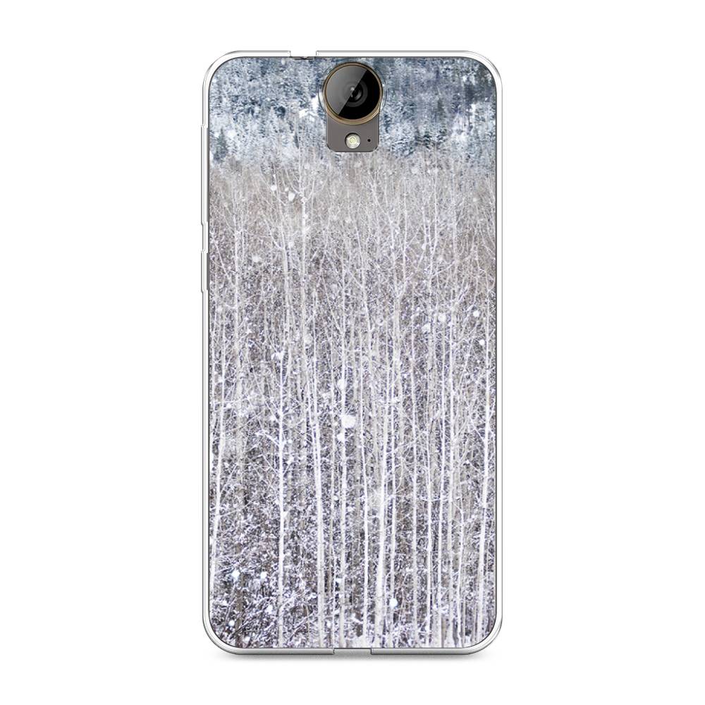 

Чехол на HTC One E9 Plus "Снежный лес", Бежевый;серый;белый, 102250-5