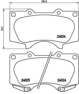 

Тормозный колодки brembo дисковые для Lexus GX740 09-/Toyota Land Cruiser 150 09- P83102