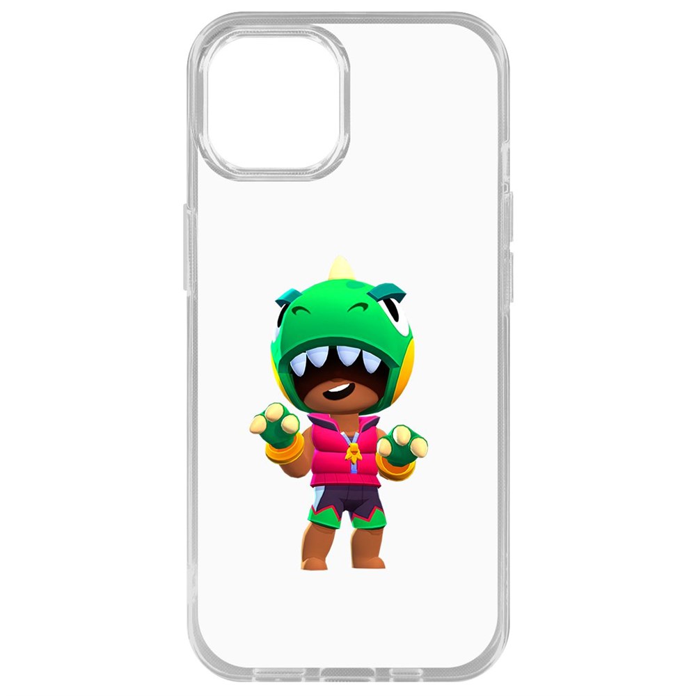 

Чехол-накладка Brawl Stars-Дино Леон для iPhone 14 Plus, Прозрачный