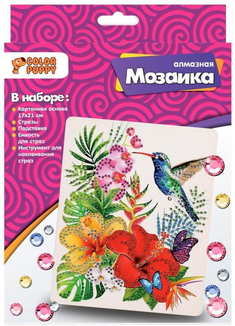 

Набор д/творч. Алмазная мозаика «Тропические цветы», 17*21см