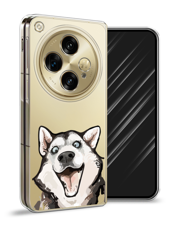 

Чехол Awog на Oppo Find N3 "Радостный хаски", Белый;голубой;черный, 2515550-1