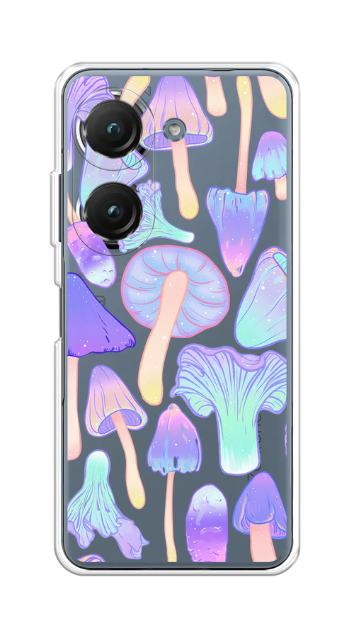 

Чехол на Asus ZenFone 9/ZenFone 10 "Пастельные грибы", Фиолетовый;голубой, 44850-1