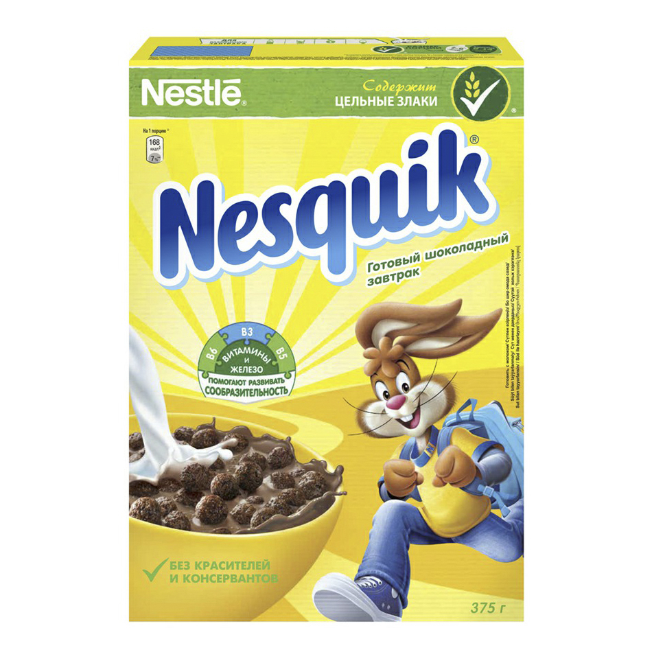 фото Сухой завтрак nesquik пшеничный шоколад 375 г