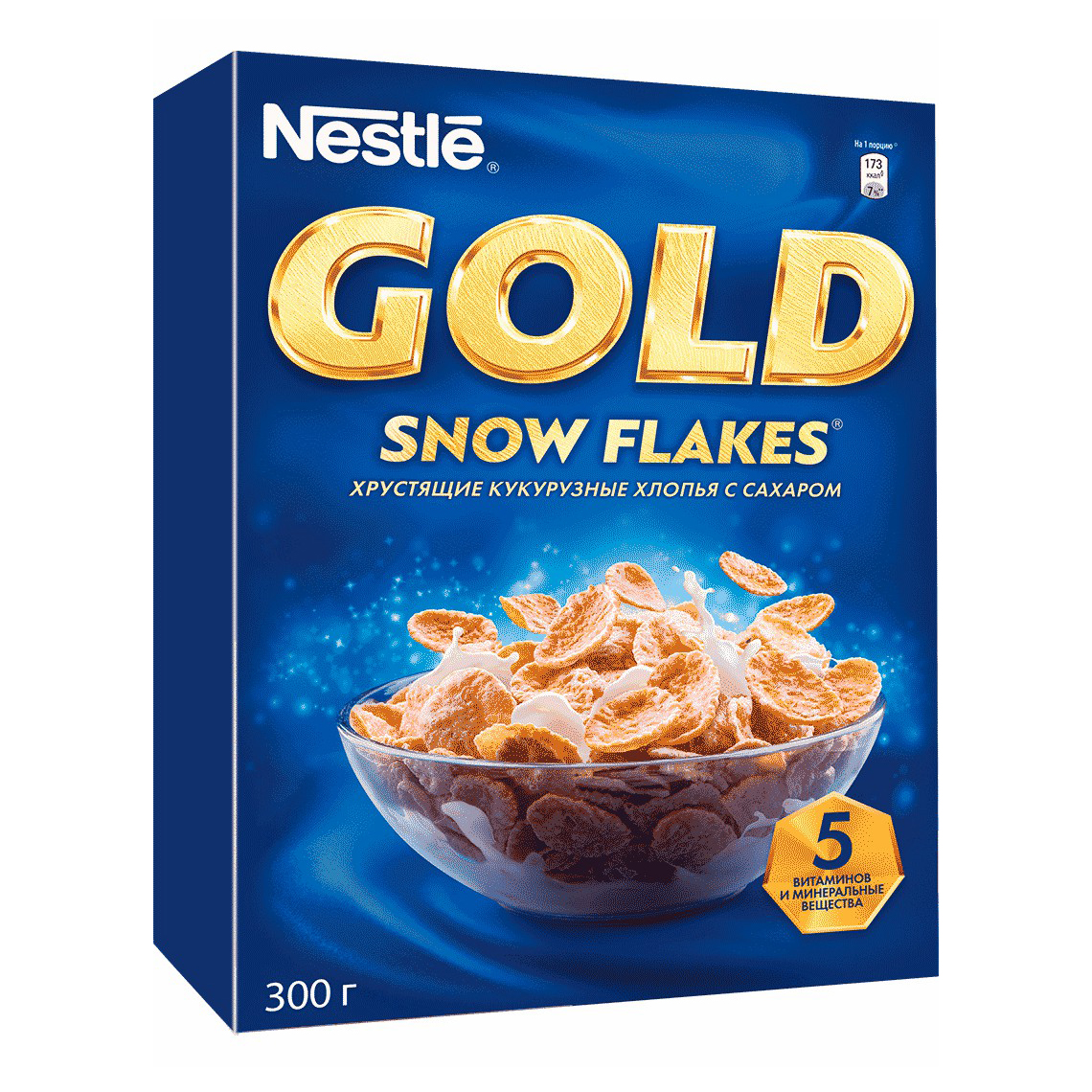 фото Сухой завтрак хлопья gold snow flakes кукурузные с сахаром 300 г