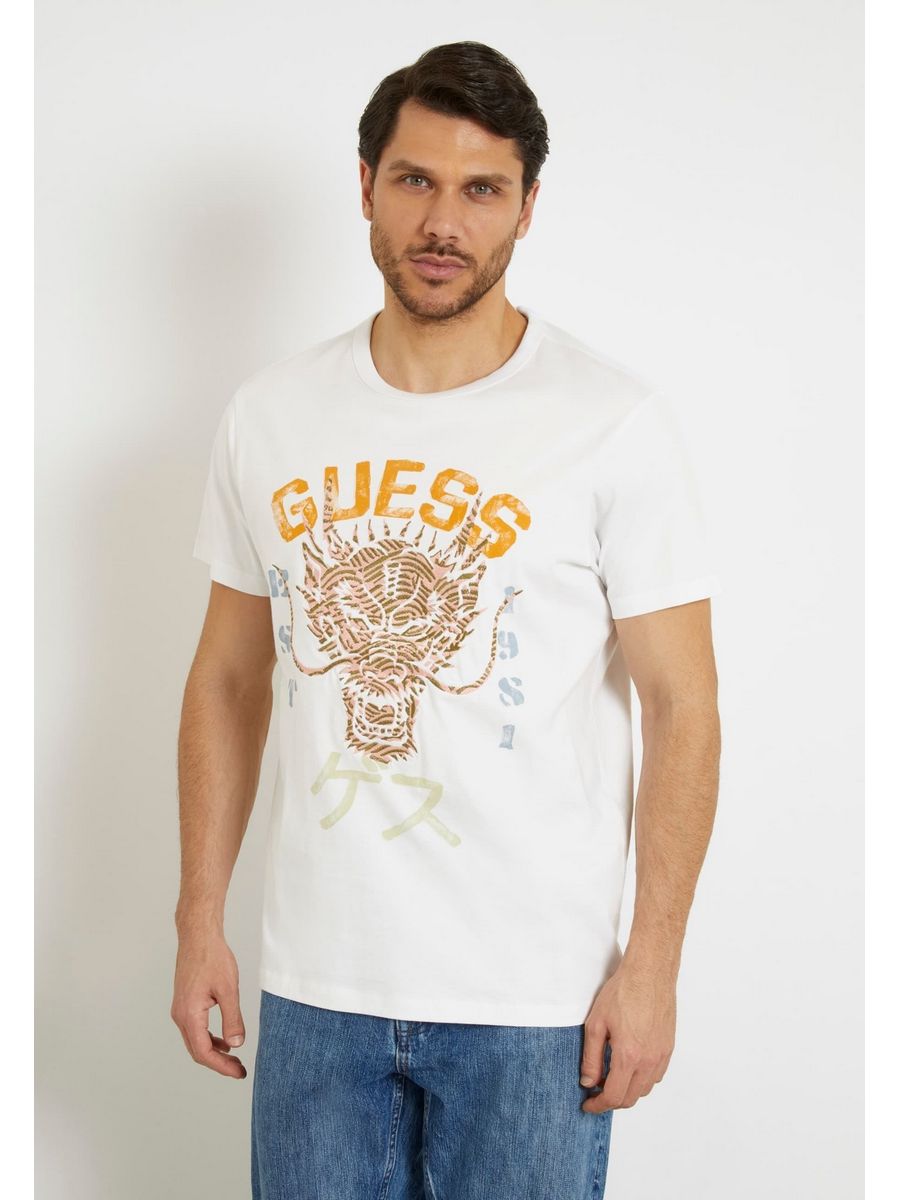 

Футболка мужская Guess GU122O1A5 белая S, Белый, GU122O1A5