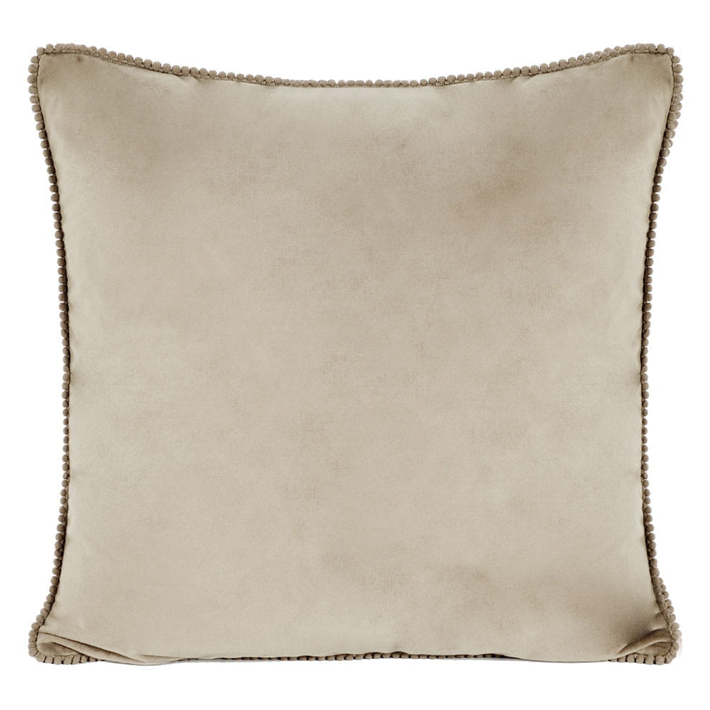 фото Велюровый чехол для подушки arya с помпонами 50x50 sude серо-коричневый arya home collection
