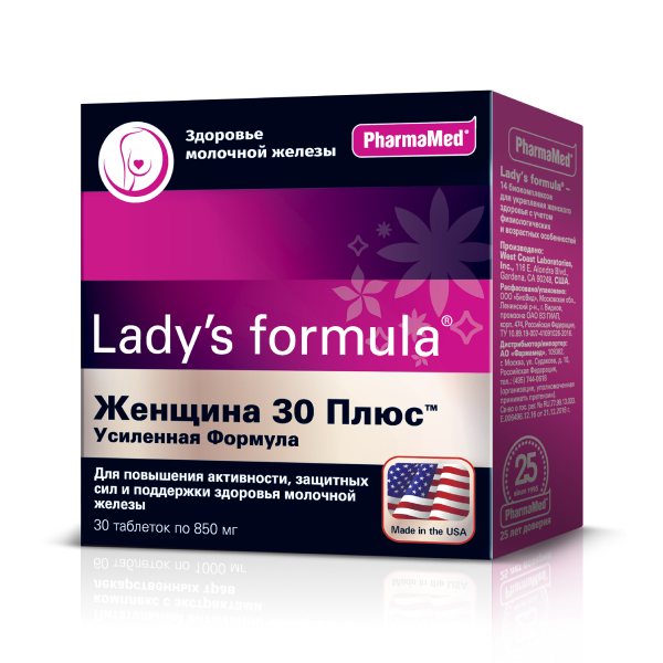 PharmaMed Lady's formula Женщина 30+ Усиленная формула, 30 таб