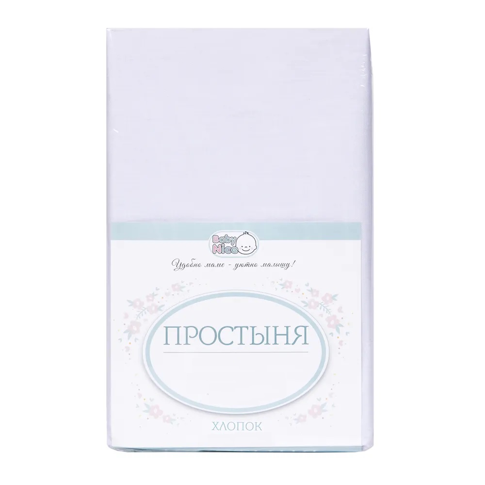 

Простыня Baby Nice белая 112х147 бязь GZ311/WH, Белый, Простыня 112х147