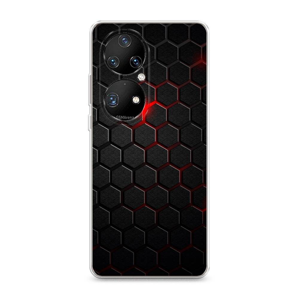 

Чехол Awog на Huawei P50 Pro "Фон соты красные", Разноцветный, 6105050-3