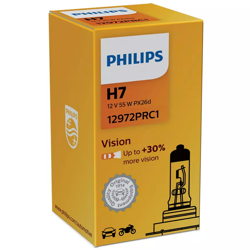 Комплект галогенных ламп Philips H7 Vision 12972PRC1 2шт 551₽