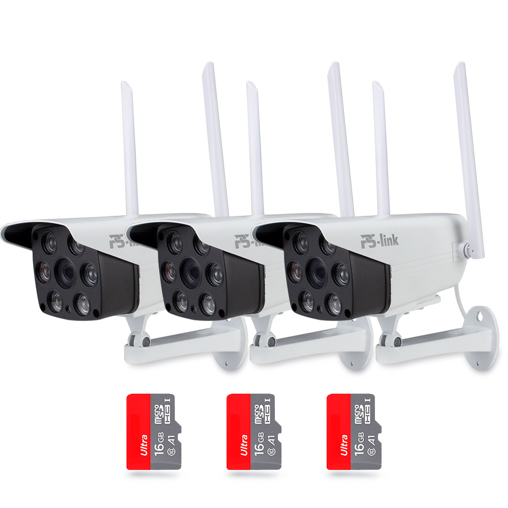 

Комплект видеонаблюдения ps-link PST XMS303, 3 МП, 3 камеры, Белый, XMS303
