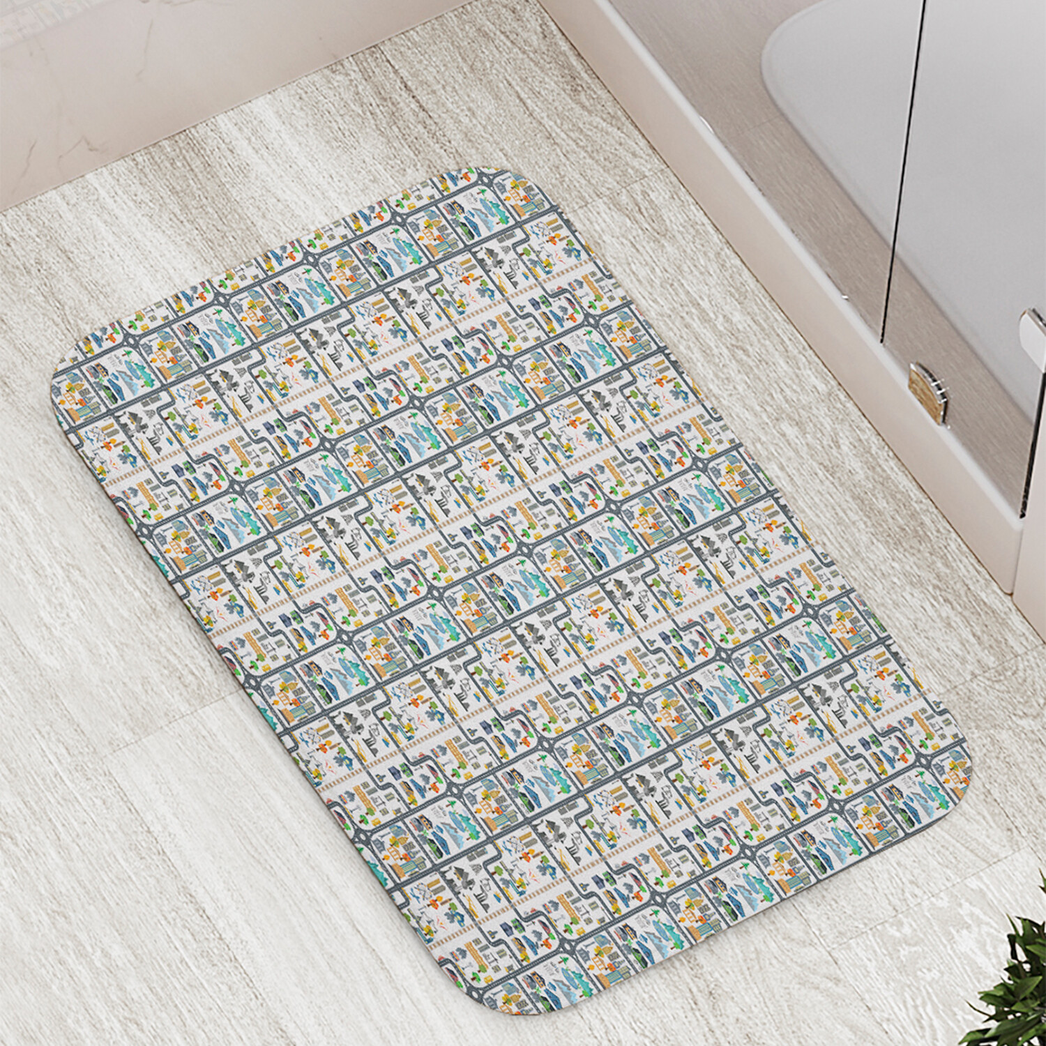 

Коврик JoyArty "Дорога в заводском квартале" для ванной сауны бассейна 77х52 см, Дорога в заводском квартале