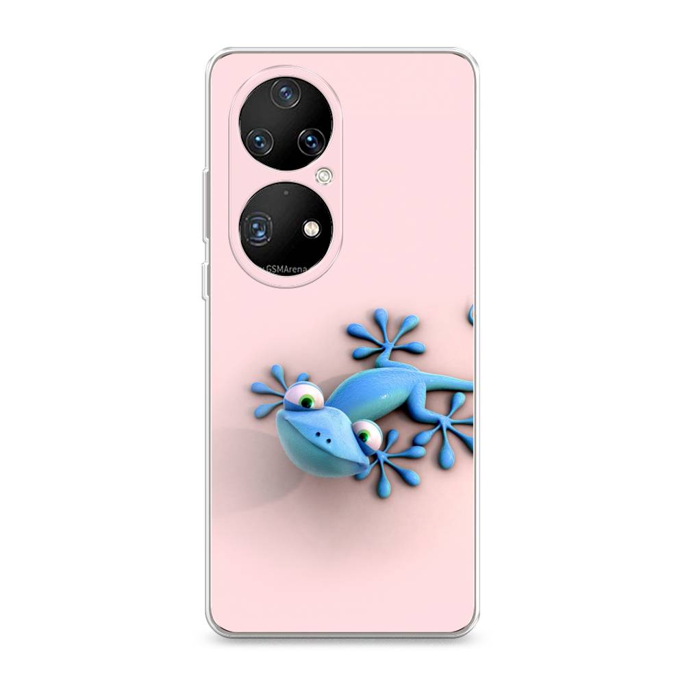 

Чехол Awog на Huawei P50 Pro "Голубая ящерка", Разноцветный, 6105050-2