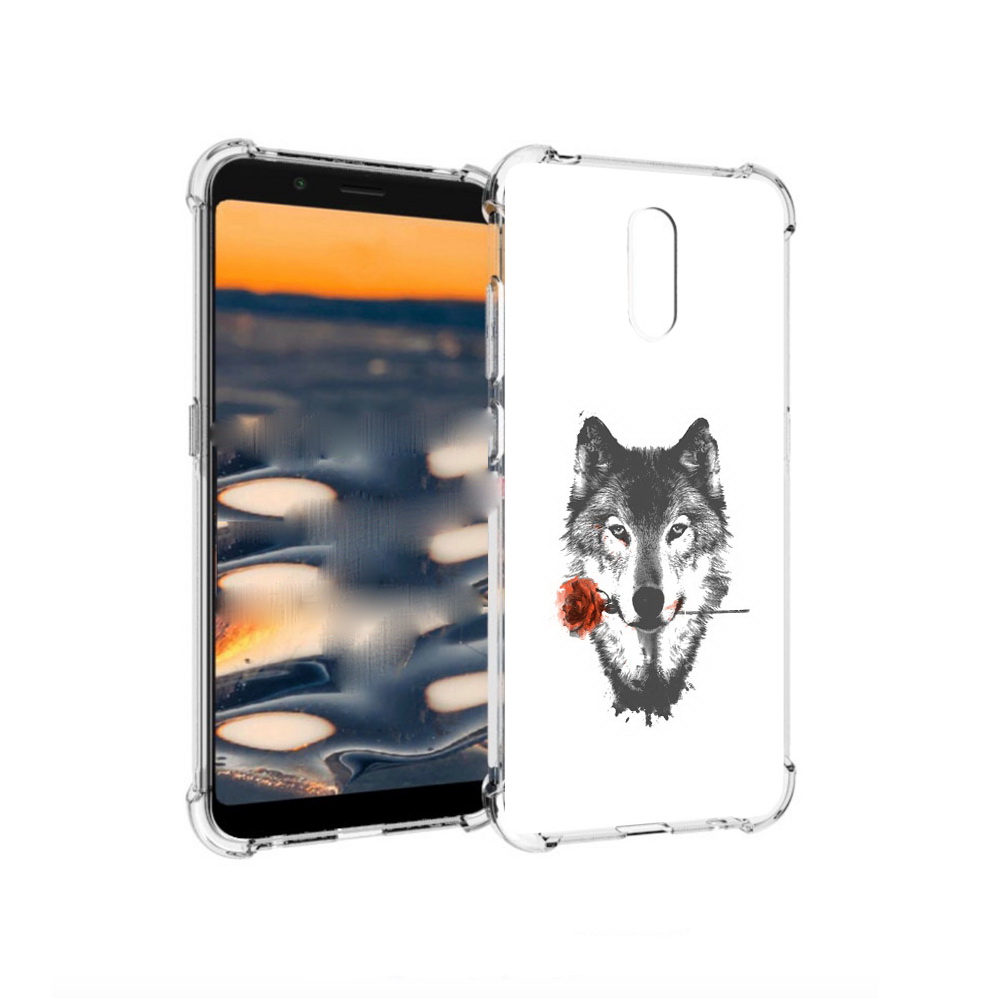 

Чехол MyPads Tocco для Nokia C2 волк с розой (PT227055.113.270), Прозрачный, Tocco