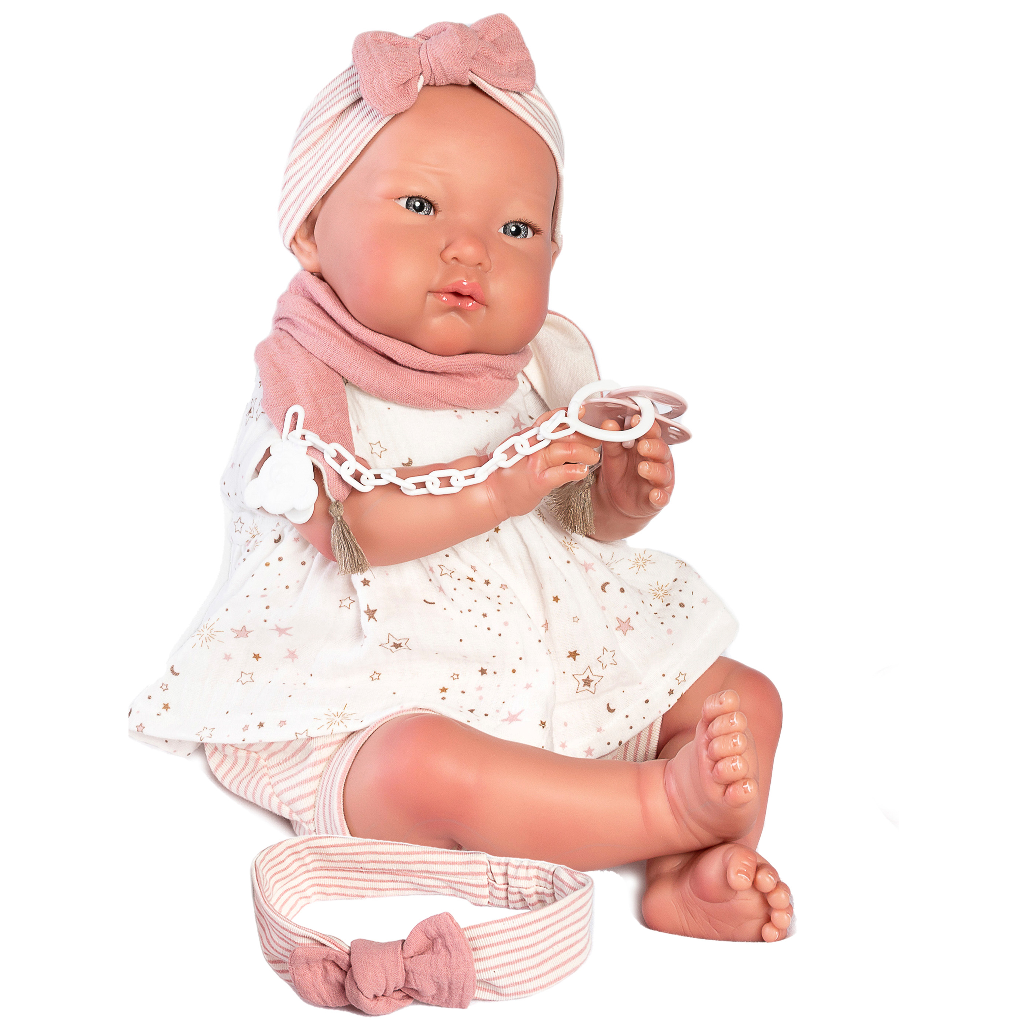 Кукла Реборн испанская Antonio Juan Александра в белом, 52 см, мягконабивная 81278