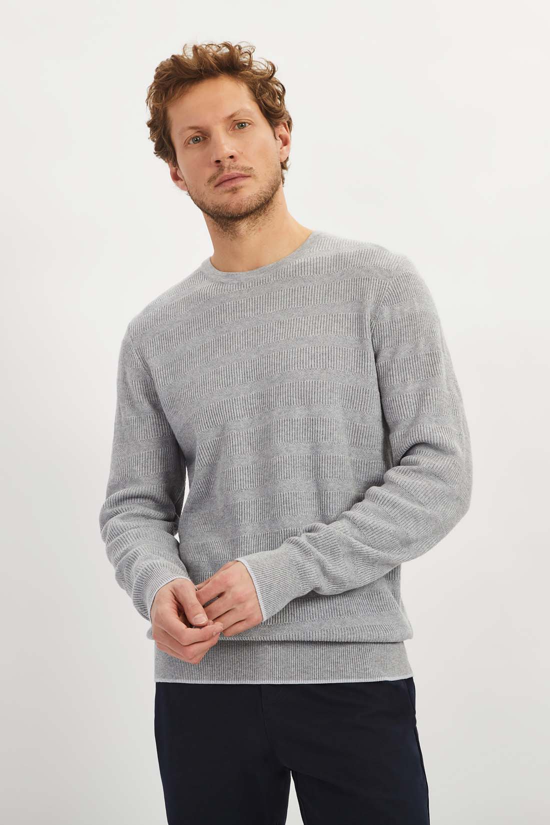 

Джемпер мужской Baon B6322004 серый 2XL, B6322004