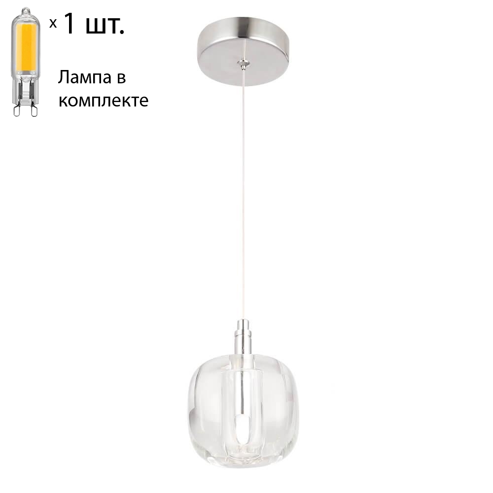 

Подвесной светильник с лампочкой CRYSTAL LUX Box SP1 Chrome/Transparent+Lamps