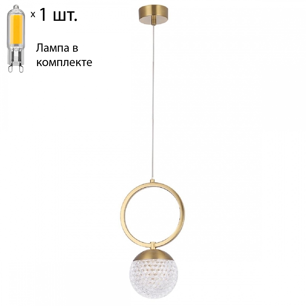 

Подвесной светильник с лампочкой CRYSTAL LUX Carolina SP1 V1 BRASS+Lamps