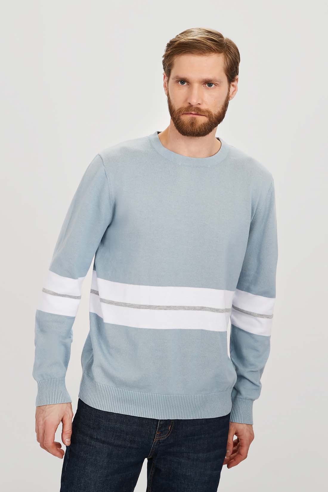 

Джемпер мужской Baon B6322019 голубой 2XL, B6322019