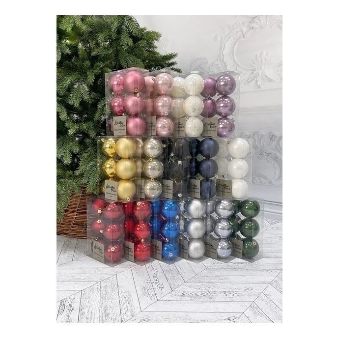 

Набор елочных шаров Christmas DeLuxe золотой 8 см 6 шт, Золотистый