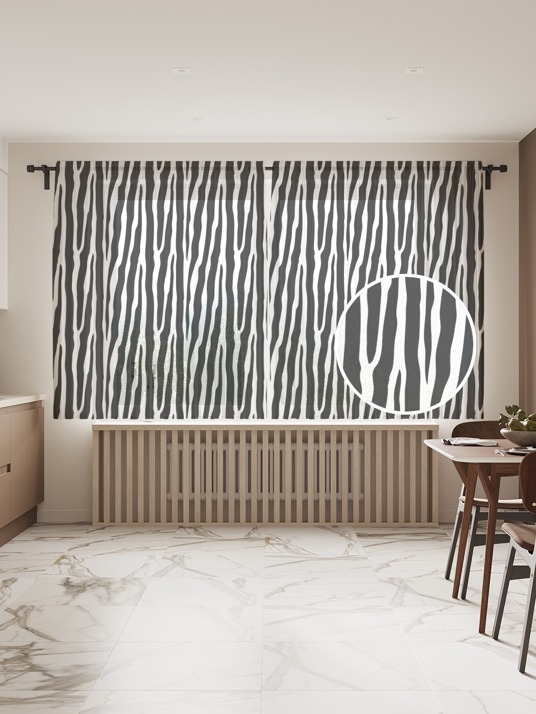 

Фототюль JoyArty "Контрастное плетение" 145x180см, 2 полотна, лента, 50 крючков, Контрастное плетение