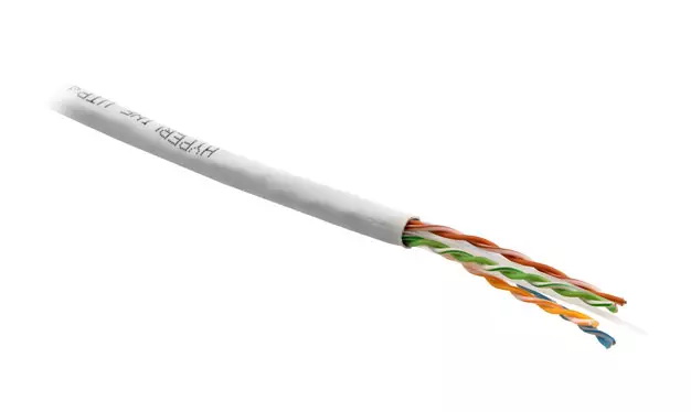 фото Кабель витая пара u/utp кат.6 4х2х23awg solid pvc uutp4-c6-s23-in-pvc-gy-305 сер. (м) hype hyperline