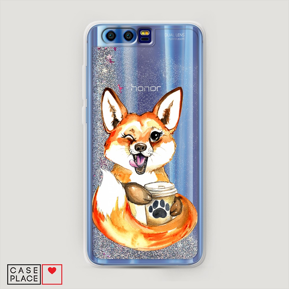 

Чехол Awog на Honor 9 "Подмигивающая лиса с кофе", Разноцветный, 62491-1