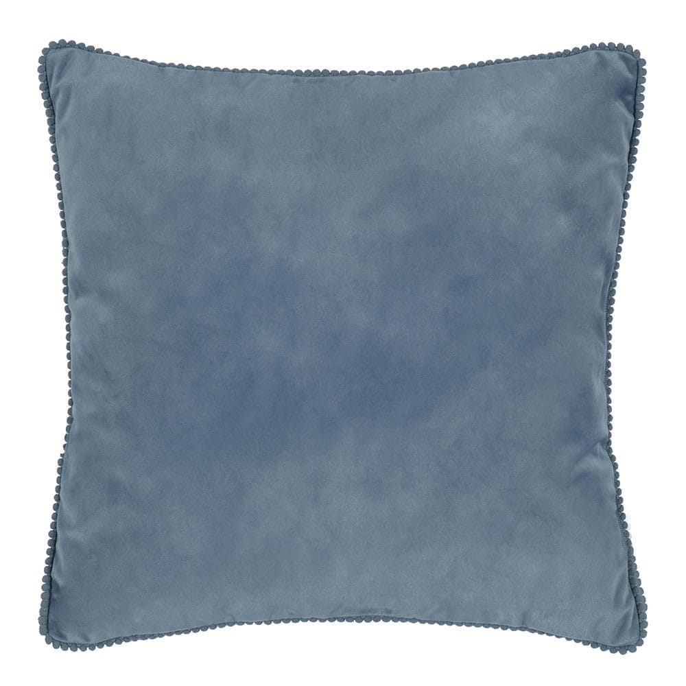 фото Велюровый чехол для подушки arya с помпонами 50x50 sude голубой arya home collection