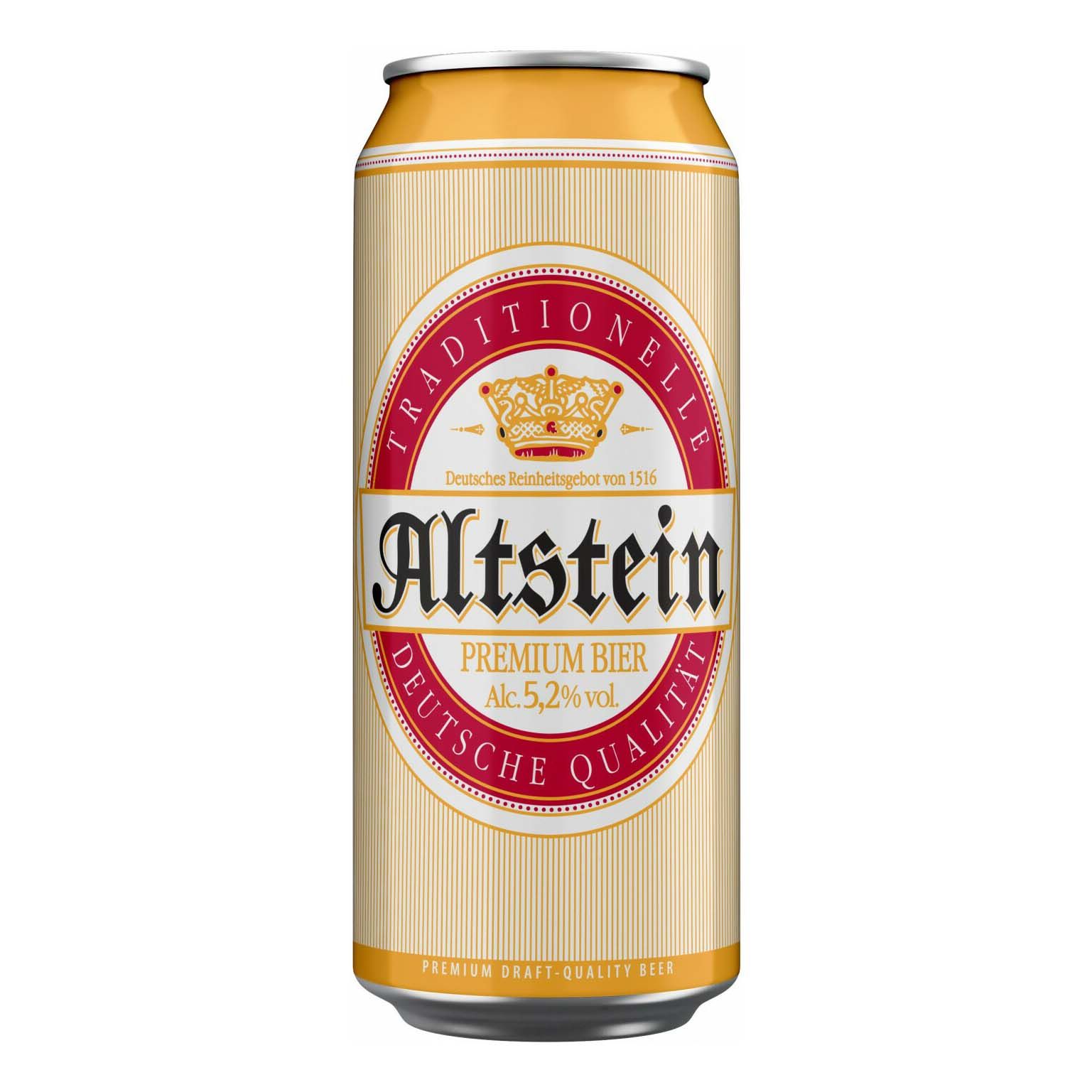 Пиво Altstein светлое фильтрованное 5,2% 450 мл