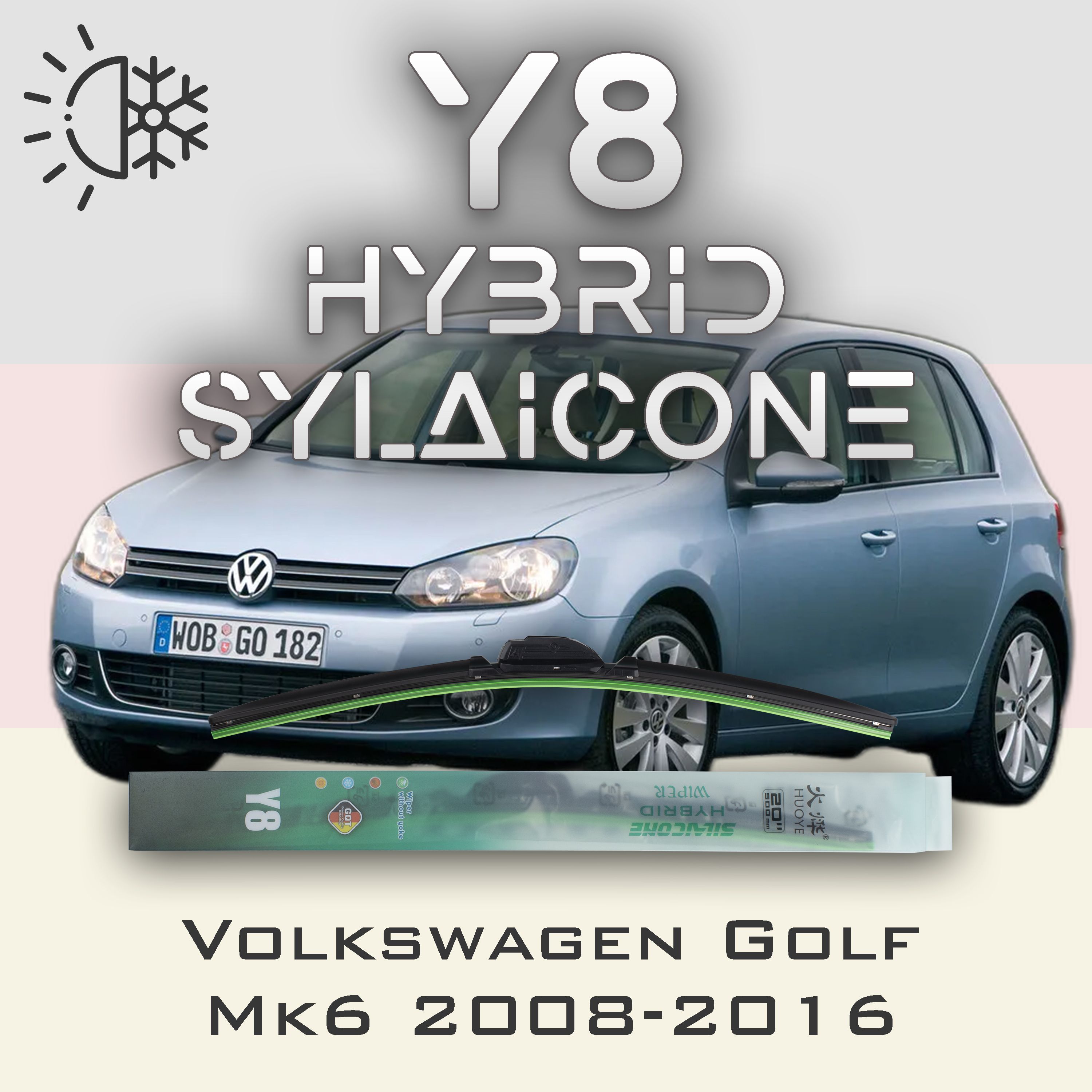 

Комплект щеток стеклоочистителя HUOYE Y8-Volkswagen Golf Mk6 2008-2016, Y8