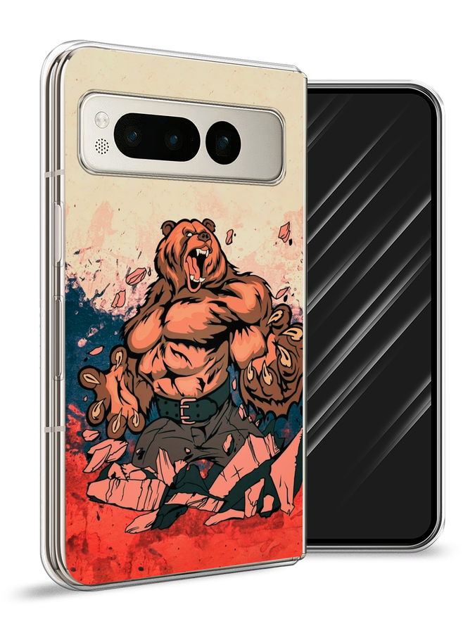 

Чехол Awog на Google Pixel Fold "Медведь с флагом РФ", Коричневый;синий;красный, 271850-1